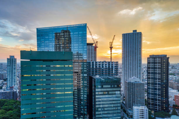 istock Beautiful sunset over Tokyo city skyline 1048379928