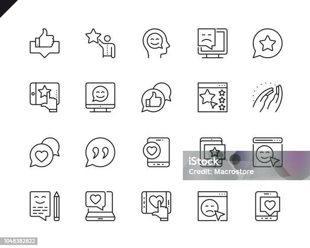 Simple Set Of Feedback Related Vector Line Icons Linear Pictogram Pack Stock Illustration - Download Image Now
