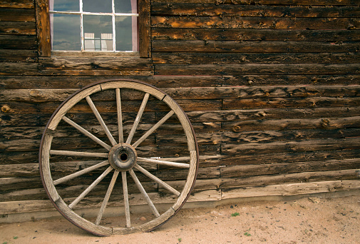 WAGON WHEEL Barn wood weathered rustic wood for western and pioneer backgrounds and art