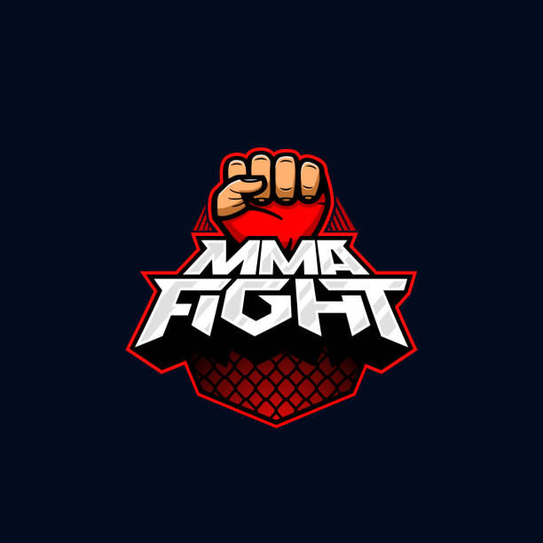 MMA fight logo. Mixed martial arts vector logotype. Mix fight logo template MMA fight logo. Mixed martial arts vector logotype. Mix fight logo template. wrestling logo stock illustrations