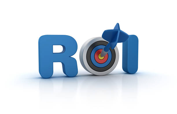 istock ROI 3D Word with Target and Dart - 3D Rendering 1048397956