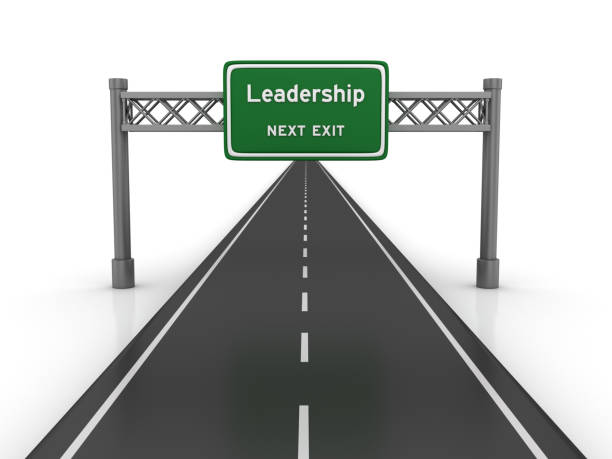 istock Road with Leadership Highway Sign - 3D Rendering 1048397984