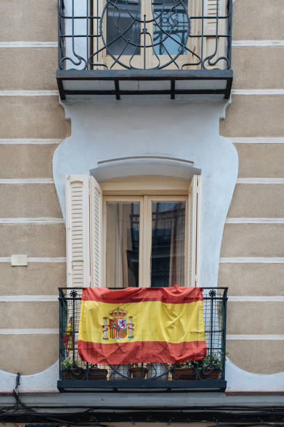 istock Classic vintage spanish windows house facade 1048401536