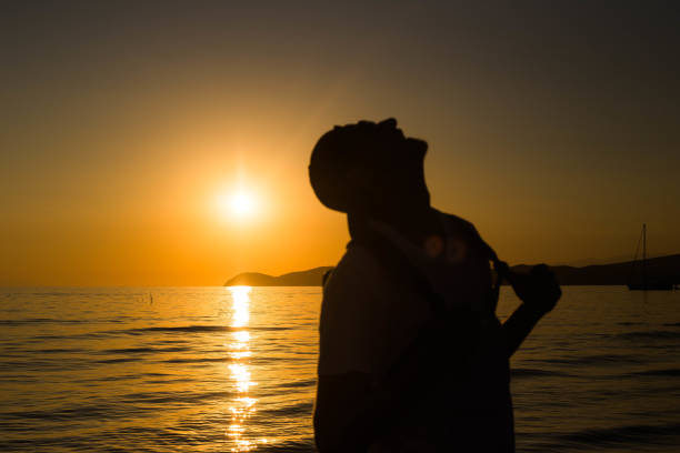 istock Golden hour at the beach 1048414816