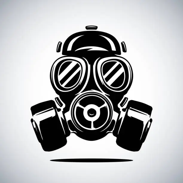 Vector illustration of Gas mask vector illustration isolated on white. Respirator vector illustration