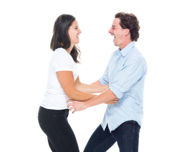 istock Attractive couple are tickling each other 1048432114