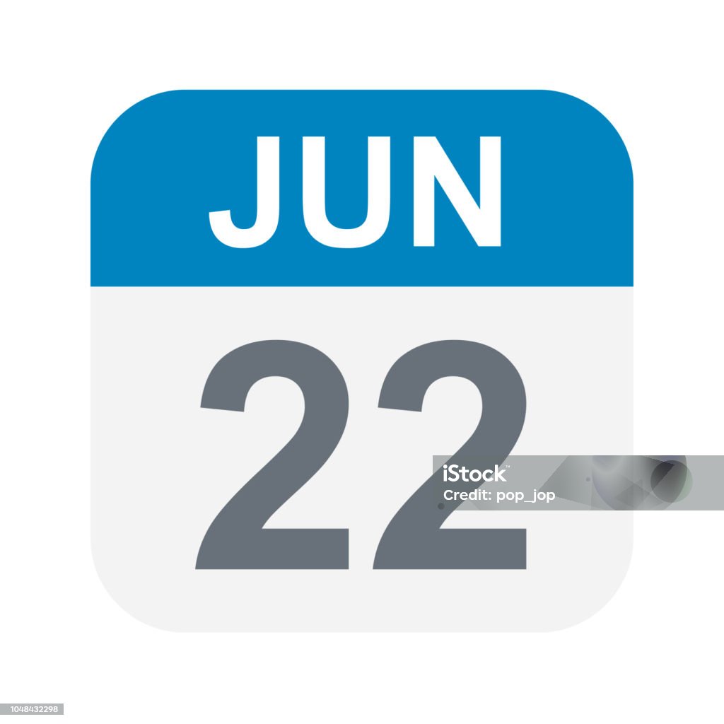 22 Juni Kalendersymbol Stock Vektor Art und mehr Bilder von Icon Icon