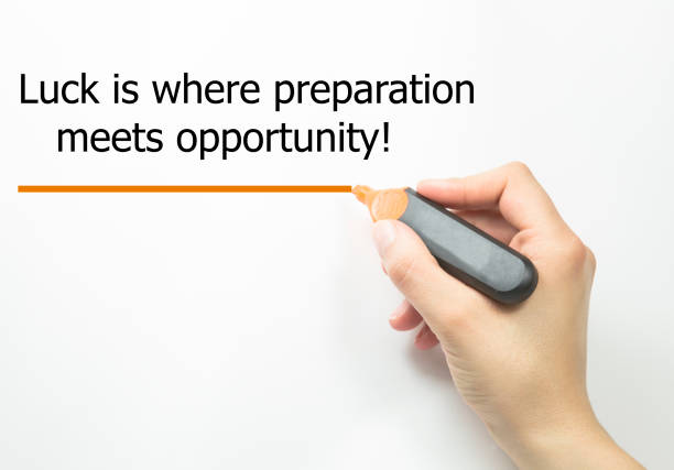 istock Text The quote Luck is where preparation meets opportunity 1048432810