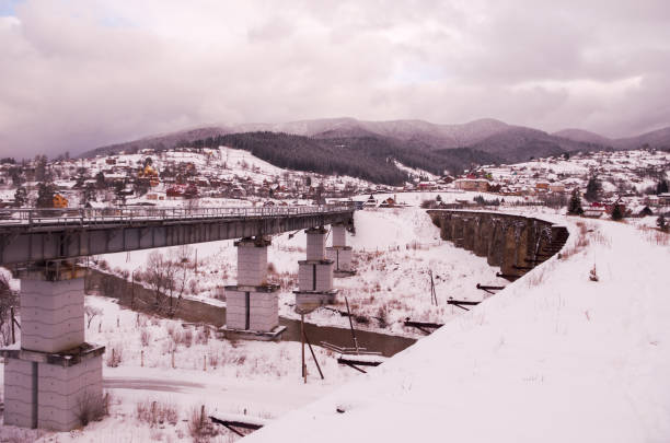 istock Old and new bridge in Vorokhta. Carpathians, Ukraine. 1048438924