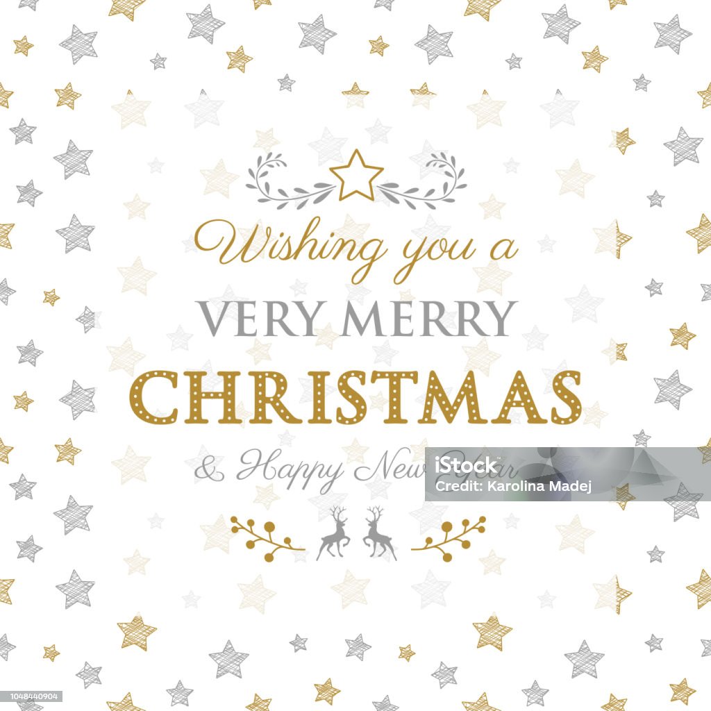 Merry Christmas Wishes With Decoration Vector Stock Illustration ...