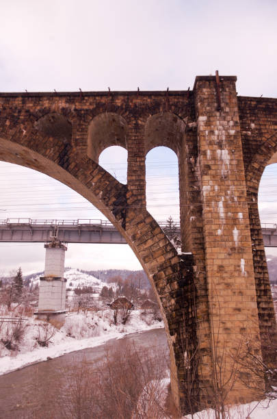 istock The right side of the brick bridge. Old bridge. 1048441646
