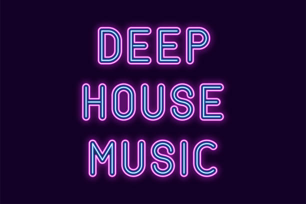 istock Neon inscription of Deep House Music. Vector 1048450560