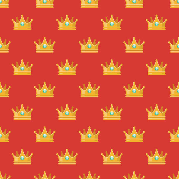 Crown Fantasy Seamless Pattern A seamless pattern created from a single flat design icon, which can be tiled on all sides. File is built in the CMYK color space for optimal printing and can easily be converted to RGB. No gradients or transparencies used, the shapes have been placed into a clipping mask. clip art of a princess crown wallpaper stock illustrations