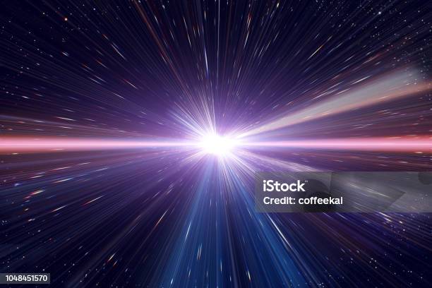 Light Speed Travel Time Warp Traveling In Outer Space Galaxy Stock Photo - Download Image Now