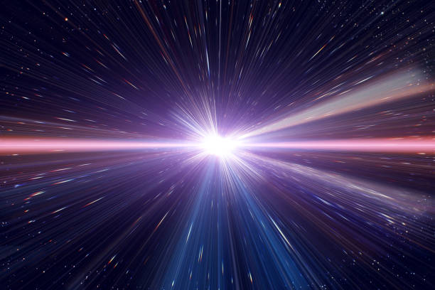 ljusets hastighet resor tidsförskjutning resor i rymden galax. - förvrängd bild bildbanksfoton och bilder