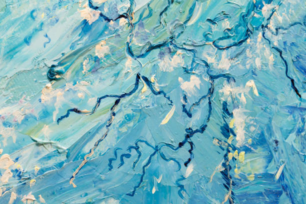 istock Blue abstract oil painting as background. 1048460850