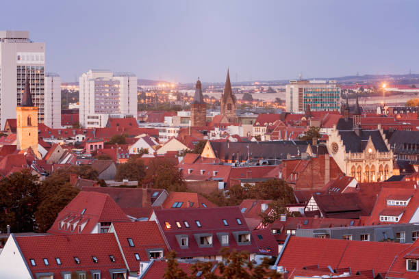 istock Panorama of Erfurt at evening 1048461068