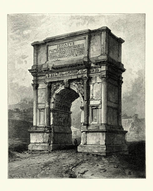 арка тита, рим - arch of titus stock illustrations