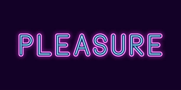 istock Neon inscription of Pleasure. Vector illustration 1048461532