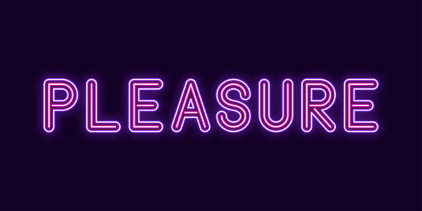 istock Neon inscription of Pleasure. Vector illustration 1048462454