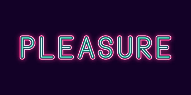 istock Neon inscription of Pleasure. Vector illustration 1048463570