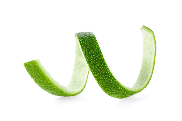 istock Peel of lime isolated on a white background 1048467614