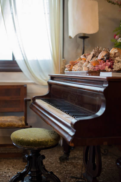 istock Detail from an Elegant and Antique Piano 1048497952