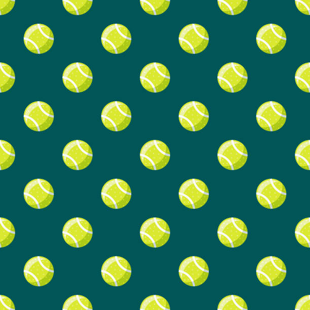stockillustraties, clipart, cartoons en iconen met tennis ball huisdier levert naadloze patroon - tennisbal
