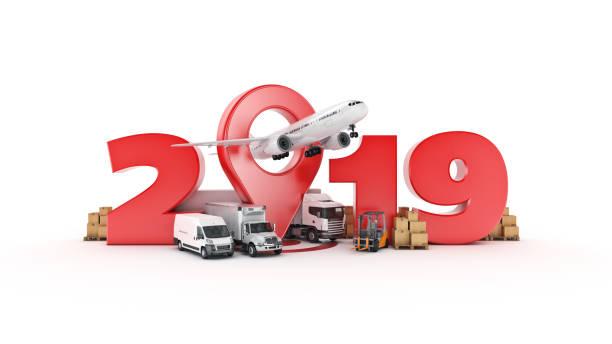 istock world wide cargo transport concept. 2019 New Year sign. 3d rendering. 1048525720