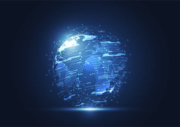 istock Global network connection. World map point and line composition concept of global business. Vector Illustration 1048532496