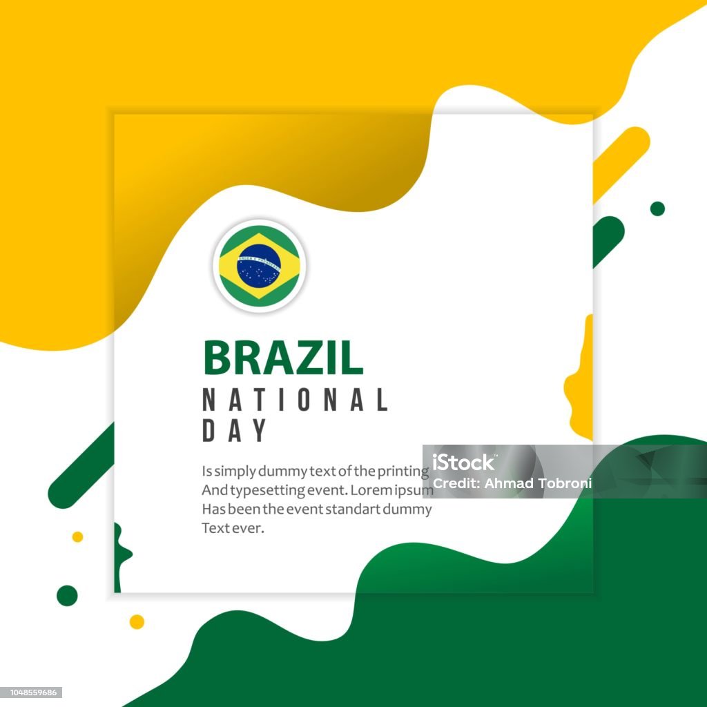 Brazil National Day Vector Template Design Illustration Brazil stock vector