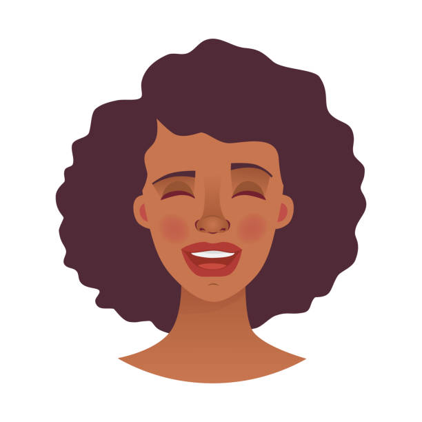 ilustraciones, imágenes clip art, dibujos animados e iconos de stock de cara de mujer africana - mirth