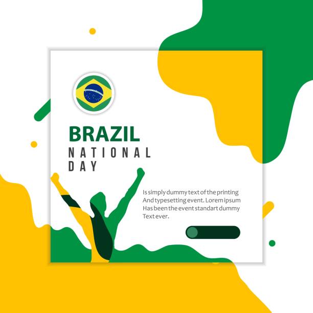 счастливый бразилии национальный день вектор шаблон дизайн иллюстрация - indonesia football stock illustrations
