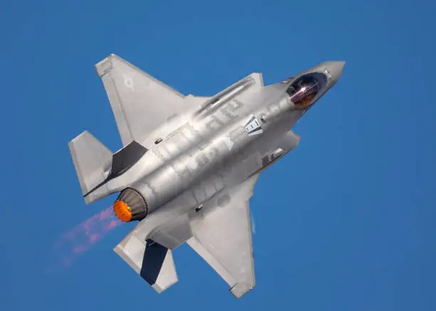 Photo of Very close top view of an F-35 Lightning II  with afterburner on