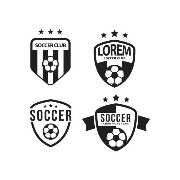 piłka nożna club logo set szablon wektorowy ilustracja projektu - indonesia football stock illustrations