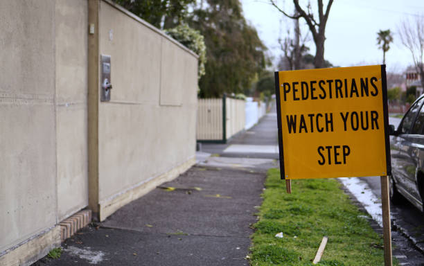 istock Pedestrian watch your step sign 1048619526