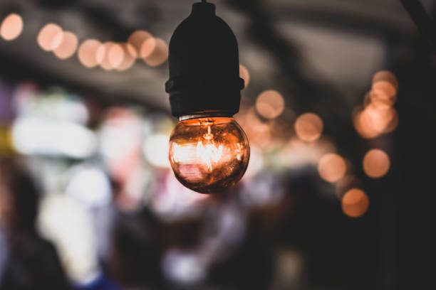 istock Round light bulbs provide a beautiful light.Vintage style 1048621782