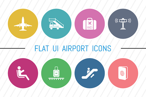 Very Useful Airport icon Set Simple illustration. Icons Useful For Web, Mobile, Software & Apps. Eps-10.