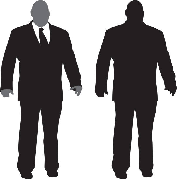 großen geschäftsmann silhouette - bouncer stock-grafiken, -clipart, -cartoons und -symbole