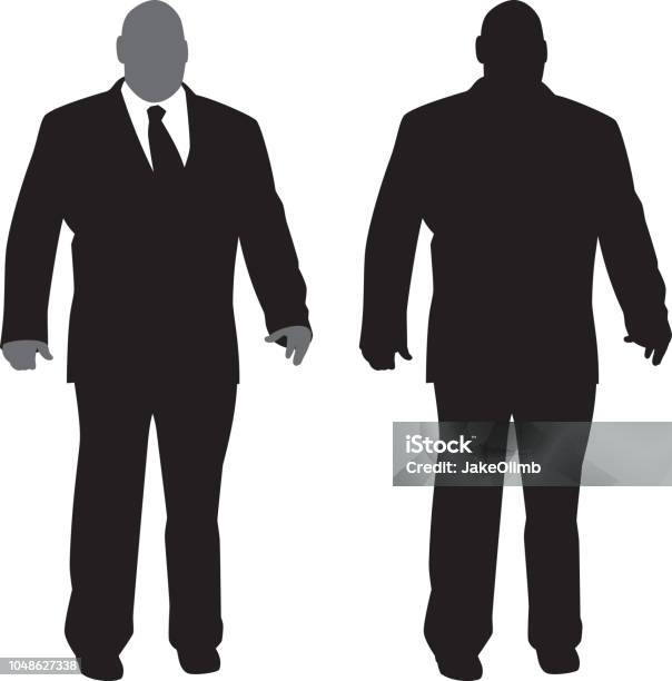 Large Businessman Silhouette Stock Illustration - Download Image Now - In Silhouette, Overweight, Large