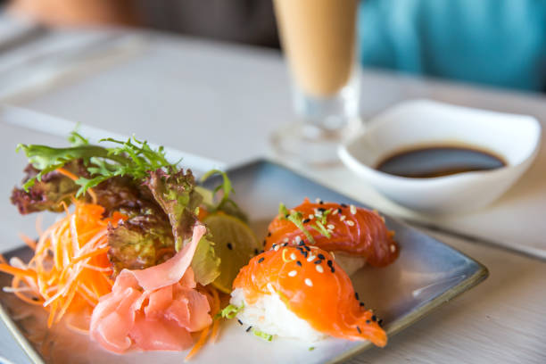 istock Japanese salmon sushi 1048644198