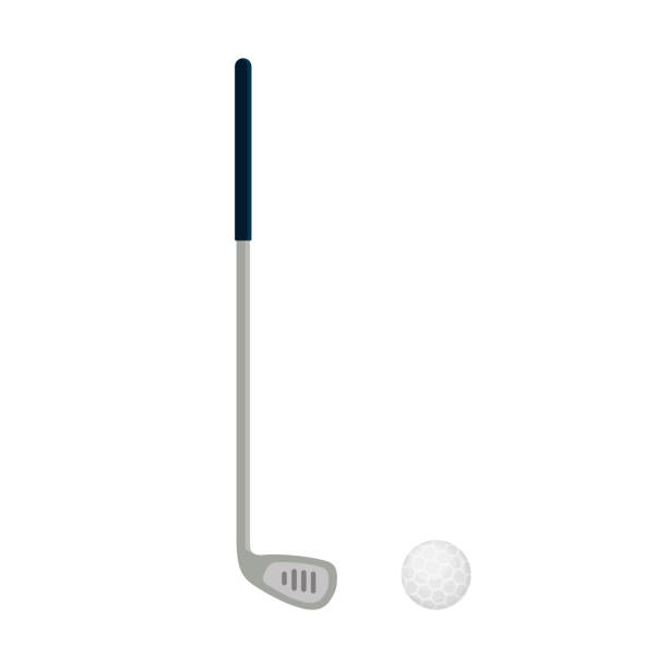 golf club symbol isoliert auf weißem hintergrund, flache element für golf, golf-equipment - vektor-illustration. - golf club golf iron isolated stock-grafiken, -clipart, -cartoons und -symbole