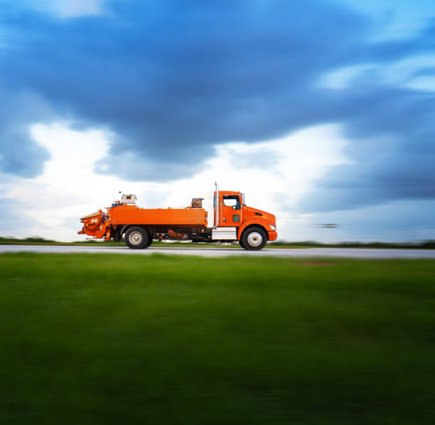 istock Truck on the highway panning motion 1048647442