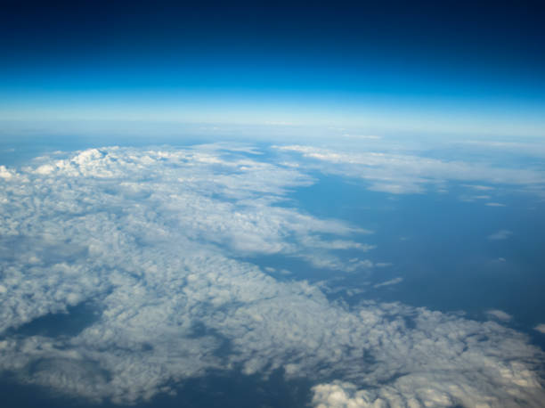 istock Landscape view of cloudy on sky from airplane view 1048647898