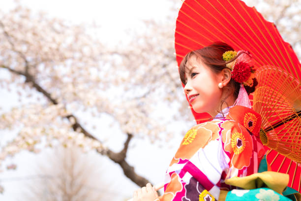 istock Young asian girl wearing kimono (Japanese traditional clothes). 1048650470