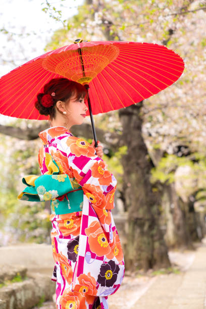 istock Young asian girl wearing kimono (Japanese traditional clothes). 1048650478