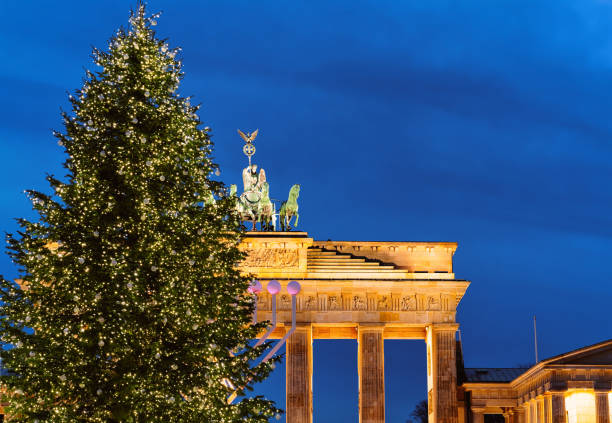 istock Brandenburg Gate Building of Berlin night Germany 1048657168