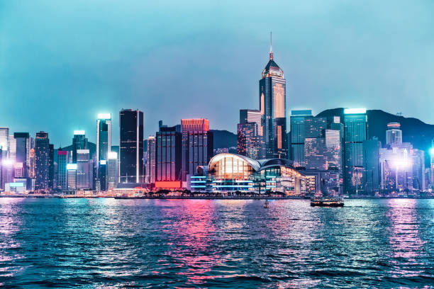 istock Skyline in Victoria Harbor in Hong Kong 1048660762