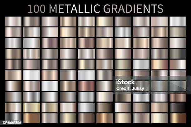 Metallic Bronze Silver Gold Chrome Metal Foil Texture Gradient Stock Illustration - Download Image Now