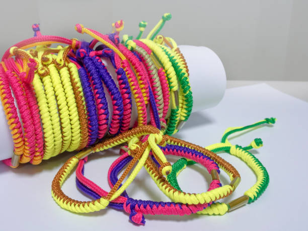 istock Thai colorful hand holy thread for keep safety, Lucky and good luck in everything. 1048664048
